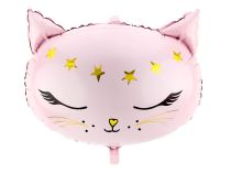 Balón foliový kočka - kočička - růžová - 48 cm - Dětská narozeninová párty