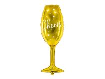 Balón fóliový šampuska - champagne - Silvestr - Happy New Year - 52 cm - Klobouky, helmy, čepice
