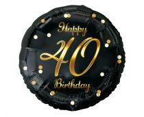 Balón foliový 40 let - Happy birthday - narozeniny - 45 cm - Narozeniny