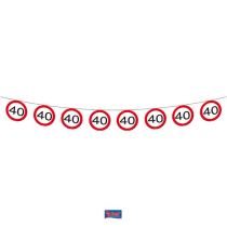 Girlanda narozeniny dopravní značka 40 let, 12m - Girlandy