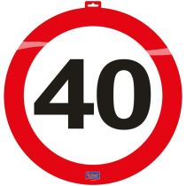 Dekorace dopravní značka 40 let  - průměr 47cm - Narozeninové dopravní značky