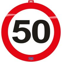 Dekorace dopravní značka 50 let  - průměr 47cm - Jubilejní narozeniny