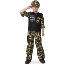 Kostým ARMY voják dětský 6-8 let , vel.116-134 cm - Klobouky, helmy, čepice