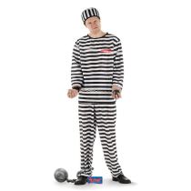 Kostým vězeň - trestanec - zločinec, vel. M/L (46-50) - Punčocháče, rukavice, kabelky