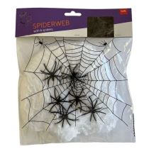 Pavučina bíla 20g + 6 pavouků - Halloween - Halloween doplňky