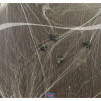Bílá pavučina + 4 pavouci, 100g - Halloween - Masky, škrabošky