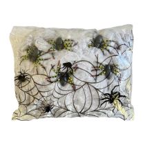 Pavučina bíla 500 g + 6 pavouků - Halloween - Halloween dekorace