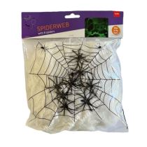 Svítící pavučina s pavouky - HALLOWEEN - 100 g + 5 pavouků - Tématické