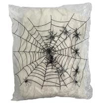 Svítící pavučina s pavouky - HALLOWEEN -  500 g + 8 pavouků - Karnevalové doplňky