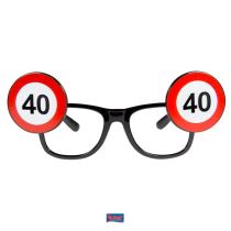 Párty brýle narozeniny dopravní značka - 40 let - Papírové