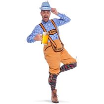 Oktoberfest kalhoty bavorák hnědé - vel.M/L - Karnevalové kostýmy pro dospělé