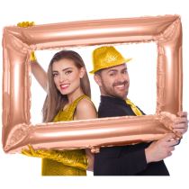 Fóliový balonek - selfie rámeček - fotokoutek  - Rose Gold  -85x60cm - Party make - up