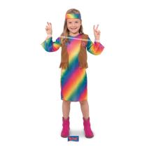 Dětský kostým Hippie - Hipisačka, 6-8 let, 116-134cm - Hippies párty - 60.léta