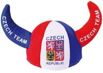 Klobouk s rohy - hokej - fanoušek ČR - Czech Republic - unisex - Originální dárky