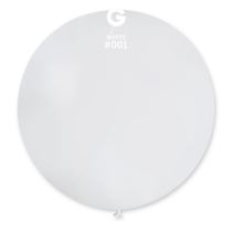 Balón latex 80 cm - bílý 1 ks - Narozeniny