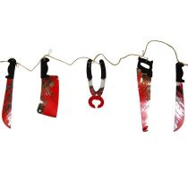 Girlanda - krvavé nářadí 140 cm - Halloween - Masky, škrabošky