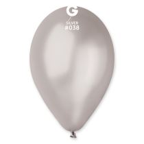 Balonky  metalické 100 ks stříbrné - průměr 26 cm - Latex