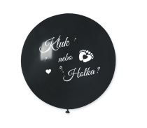 Balón latexový s nápisem " Kluk nebo holka ? " Gender reveal - Baby shower - 80 cm - Latex