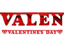 GIRLANDA VALENTINE'S DAY  - délka 2m - Valentýn - Fóliové