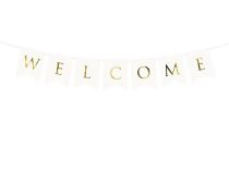 Girlanda Welcome / Vítejte bílá 15 x 95 cm - Karneval