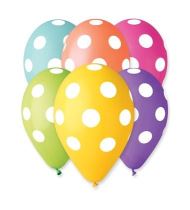 Balónky 30cm pastelové mix -  puntíky -1 ks - Čelenky, věnce, spony, šperky