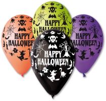 Balónky 30cm pastelové mix -  Happy Halloween - 1 ks - Horrorová párty