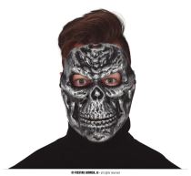 Maska kostlivec - lebka - stříbrná - Halloween - Karnevalové doplňky