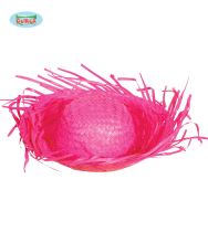 Slaměný klobouk - slamák - růžový - Karnevalové doplňky