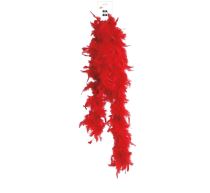 Boa červené s peřím - Charlestone - 180 cm - Masky, škrabošky