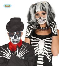 Rukavice kostlivec - kostra - dospělé - Halloween - Karneval