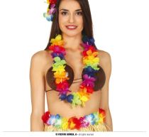 Havajský věnec - náhrdelník barevný - Hawaii - 90 cm - Kostýmy pánské