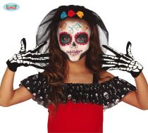 Rukavice kostlivec - dětské - Halloween - 18 cm - Masky, škrabošky