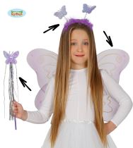 Dětská sada motýlek - čelenka,křídla,hůlka - 50x36 cm - 3 ks - Křídla, rohy, ocasy