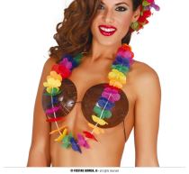 Havajský věnec - náhrdelník barevný - Hawaii - 90 cm - Havajská párty