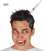 Injekční stříkačka v hlavě čelenka - Halloween - Čelenky, věnce, spony, šperky