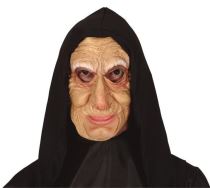 Maska čarodějnice - stará žena s šátkem - HALLOWEEN -  20 x 15 x 44 cm - Klobouky, helmy, čepice