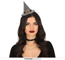 Čarodějnický klobouček mini na čelence - čarodějnice - Halloween - Klobouky, helmy, čepice