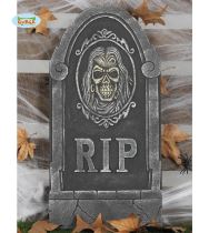 Náhrobek - RIP s lebkou - odpočívej v pokoji - 33 x 65 cm - HALLOWEEN - Halloween dekorace