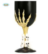 Černý pohár s lebkami, 17,5 cm - Halloween - Dekorace