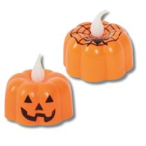 LED svíčka dýně - pumpkin - Halloween - 4 cm - Klobouky, helmy, čepice