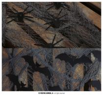Síť s netopýry / pavouky - Halloween - 75 x 300 cm - Halloween dekorace
