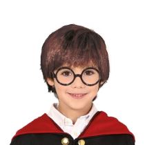 Hnědá paruka čaroděj - kouzelník Harry - Masky, škrabošky, brýle