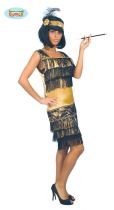 Dámský kostým - šaty zlaté Charleston - vel. L (42-44) - VIP filmová / Hollywood párty