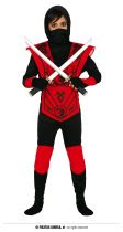 Dětský kostým NINJA červený - vel. 7-9 let - Karnevalové kostýmy pro děti