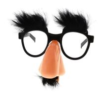 Párty brýle Profesor černé s knírem - Karnevalové doplňky
