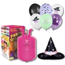 Helium a sada balónků - mix - čarodějnice - 7 ks - Halloween - Klobouky, helmy, čepice