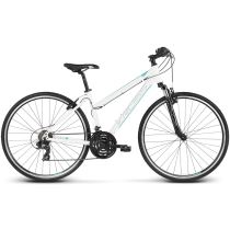 Dámské crossové kolo Kross Evado 1.0 28" - model 2021 Barva bílo-tyrkysová, Velikost rámu M (17") - Dámská trekingová a crossová kola