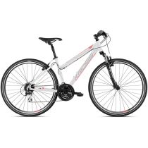 Dámské crossové kolo Kross Evado 3.0 28" - model 2021 Barva bílá/korálová, Velikost rámu L (19") - Dámská trekingová a crossová kola