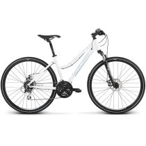 Dámské crossové kolo Kross Evado 4.0 28" - model 2021 Barva bílo-modrá, Velikost rámu M (17") - Dámská trekingová a crossová kola