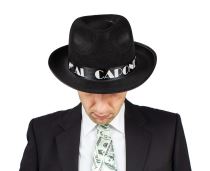 Klobouk černý - AL CAPONE - mafián - mafie - gangster - dospělý - Klobouky, helmy, čepice
